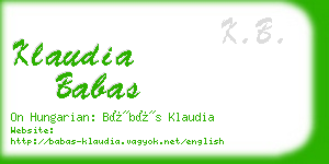 klaudia babas business card